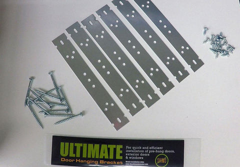 The Ultimate Door and Window Bracket is the easiest way to achieve a professional installation of doors and windows. No Shims, No Holes, No Mess! The Ultimate Bracket is fabricated using 22-gauge galvanized steel.